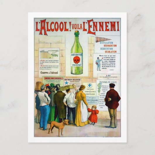 Absinthe Poison Briefkaart (Voorkant)