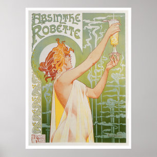 Absinthe Robette Drink en kunst Poster