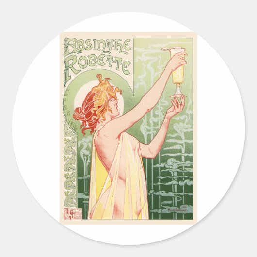 Absinthe Robette Ronde Sticker (Voorkant)