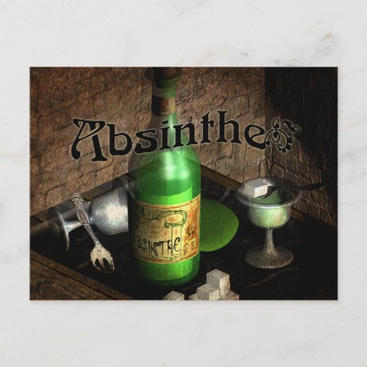 Absinthe Tray stille leven Briefkaart (Voorkant)