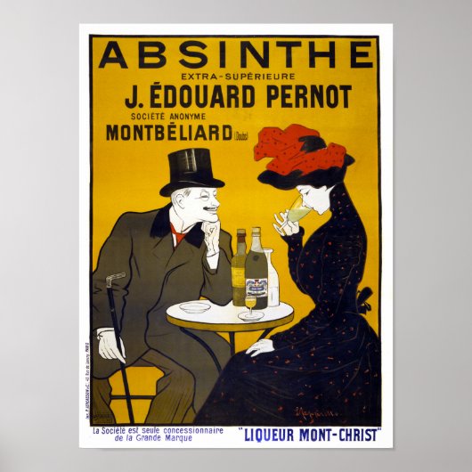Absinthe Vintage Poster teruggezet (Voorkant)