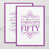 Absolument fabuleux 50e anniversaire Invitation à (Devant / Derrière)