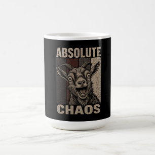 Absolute Chaos Schreeuwende Geit Grappig Retro Des Koffiemok