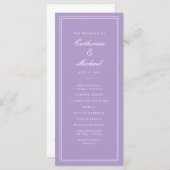 Absolute Classic Script Lavender Wedding Programma (Voorkant / Achterkant)