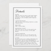 Absolute Classic Script Zwart en Wit Uitnodigen Programma (Voorkant / Achterkant)