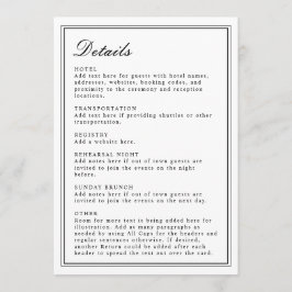 Absolute Classic Script Zwart en Wit Uitnodigen Programma
