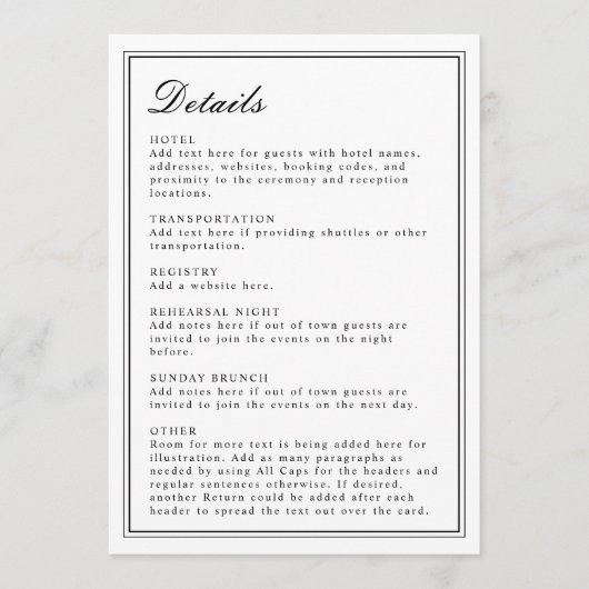 Absolute Classic Script Zwart en Wit Uitnodigen Programma (Voorkant)