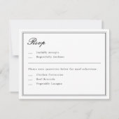Absolute Classic Script Zwart-wit RSVP Kaart (Voorkant)