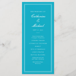 Absolute Klassiek Script Bright Aqua Bruiloft Programma