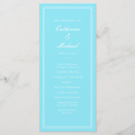 Absolute Klassiek Script Bright Aqua Bruiloft Programma