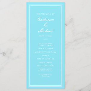 Absolute Klassiek Script Bright Aqua Bruiloft Programma