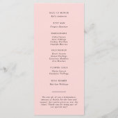 Absolute Klassiek Script Roze en Zwart Bruiloft Programma (Achterkant)