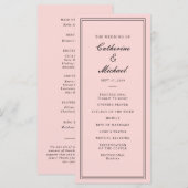 Absolute Klassiek Script Roze en Zwarte Bruiloft Programma (Voorkant / Achterkant)