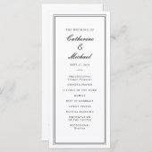 Absolute Klassiek Script Zwart-wit bruiloft Programma (Voorkant / Achterkant)