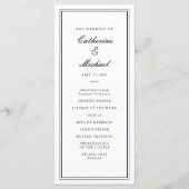 Absolute Klassiek Script Zwart-wit bruiloft Programma (Voorkant)