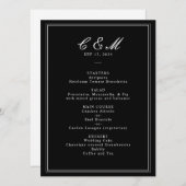 Absolute Klassiek Script Zwart-wit bruiloft Programma (Voorkant / Achterkant)