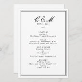 Absolute Klassiek Script Zwart-wit bruiloft Programma (Voorkant / Achterkant)