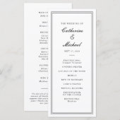 Absolute Klassiek Script Zwart-Wit Huwelijk Programma (Voorkant / Achterkant)