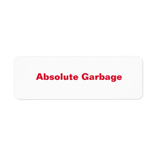 Absolute vuilnislabels etiket (Voorkant)
