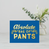 Absolute zak van broek folie uitnodiging briefkaart (Staand Voorkant)