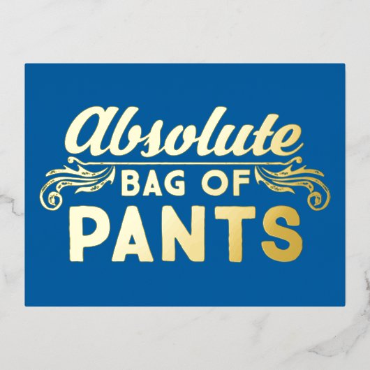 Absolute zak van broek folie uitnodiging briefkaart (Voorkant)