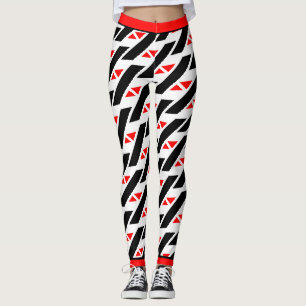 Absoluut Abstract rood zwart Patroon Leggings
