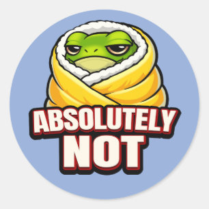Absoluut Niet Kikker – Grappige Lui Kikker Meme Ronde Sticker