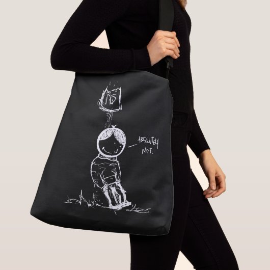Absoluut niet / Leunend op een straatnaambord wit Crossbody Tas (Dichtbij)