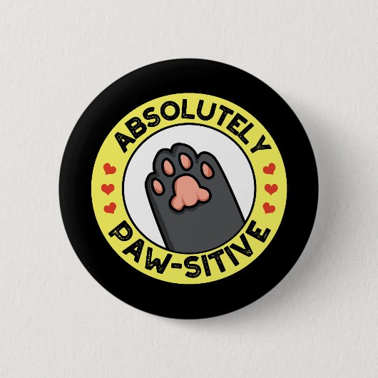 Absoluut passief grappig paw pun donker BG Ronde Button 5,7 Cm (Voorkant)