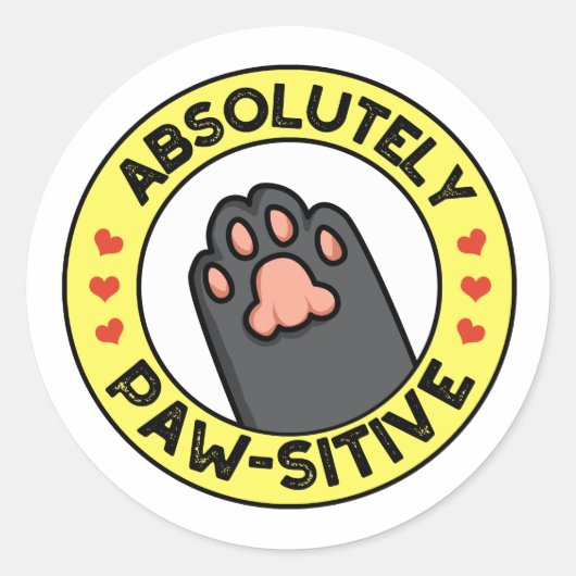 Absoluut passief grappig paw pun ronde sticker (Voorkant)