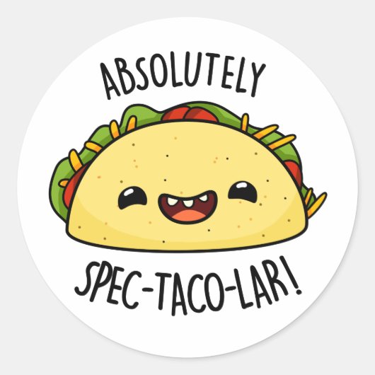 Absoluut Spec-Taco-Lar Funny Taco Pun Ronde Sticker (Voorkant)