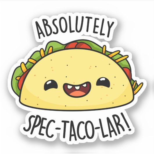 Absoluut Spec-Taco-Lar Funny Taco Pun Sticker (Voorkant)