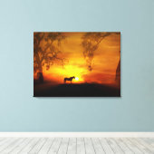 Absoluut verbluffende zonsopgang en paardencanvas  canvas afdruk (Insitu (Houten vloer))