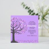 Abstact Arbre de vie Bat mitzvah Invitation Violet (Debout devant)