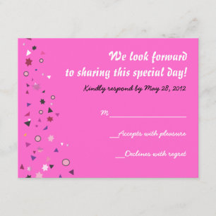 Abstact Bat Mitzvah Reply Card RSVP Kaartje