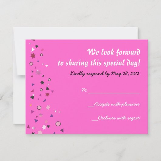 Abstact Bat Mitzvah Reply Card RSVP Kaartje (Voorkant)