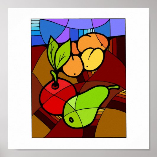Abstact Fruit Kitchen Decor 15x15 Poster (Voorkant)