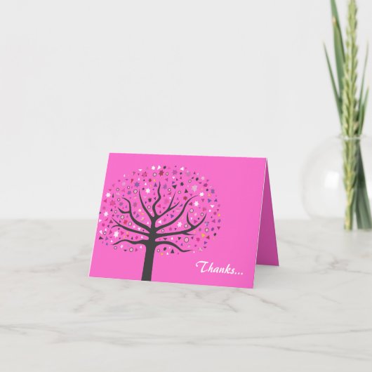 Abstact Tree of Life Baby Naming Dank u kaart (Voorkant)