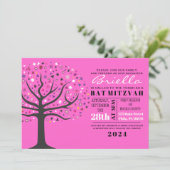 Abstact Tree of Life Bat Mitzvah Invitation Kaart (Staand voorkant)