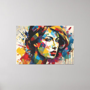 ABSTR_24_001, Abstracte gezichten Art Canvas Afdruk