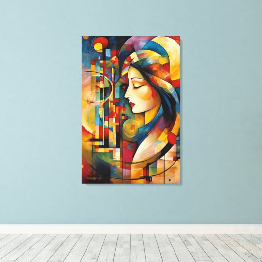 ABSTR_24-043, Abstracte galerijkunst Canvas Afdruk (Insitu (Houten vloer))