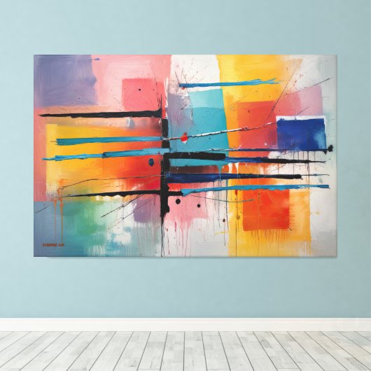 ABSTR_25-049 Abstracte kunst Canvas Print (Insitu (Houten vloer))