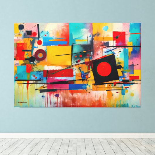 ABSTR_25-051 Abstracte kunst Canvas Print (Insitu (Houten vloer))