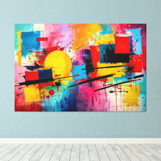 ABSTR_25-057 Abstracte kunst Canvas Print (Insitu (Houten vloer))