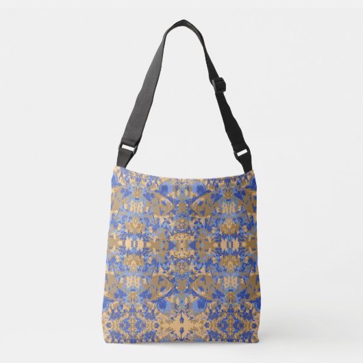 Abstrack Blue Exclusive Pattern Crossbody Tas (Voorkant)