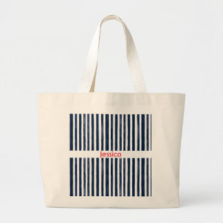 Abstrack navy Stripes Naadloos Grote Tote Bag