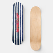 Abstrack navy Stripes Naadloos Skateboard (Voorkant)