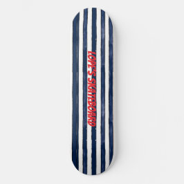Abstrack navy Stripes Naadloos Skateboard