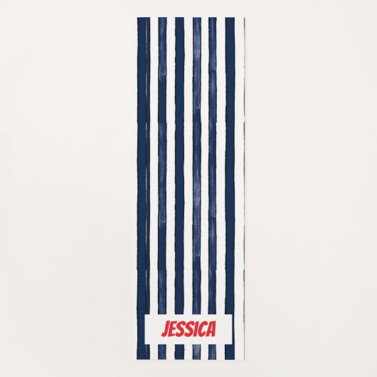Abstrack navy Stripes Naadloos Yogamat (Voorkant)
