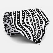 Abstract 011211 - White on Black Stropdas (Opgerold)